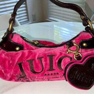 Juicy Couture Fuchsia Velvet Shoulder Bag